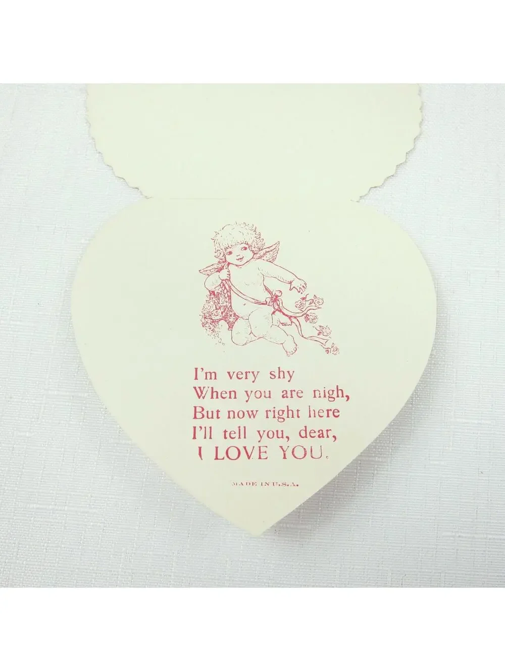 Lot 2 Vintage Valentine Die cut Fold Girl Angels Gold Embossed 1920-30s UNSIGNED